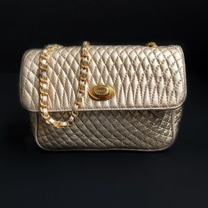 Vintage Bally Quilted Leather Cross Body Flap Bag